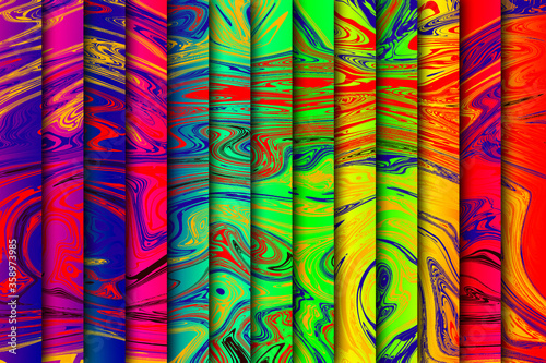 Colorful liquefied abstract shaded stripped background