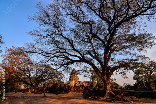 Beautiful photo of phimai thai ruins taken in thailand, Asia photo