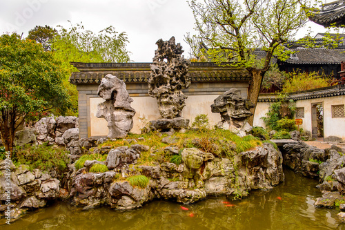 It's Yu or Yuyuan Garden (Garden of Happiness), an extensive Chinese garden located Old City of Shanghai, China © Anton Ivanov Photo