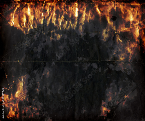 Vászonkép Grunge paper background - crumpled grainy surface - Abstract Hell