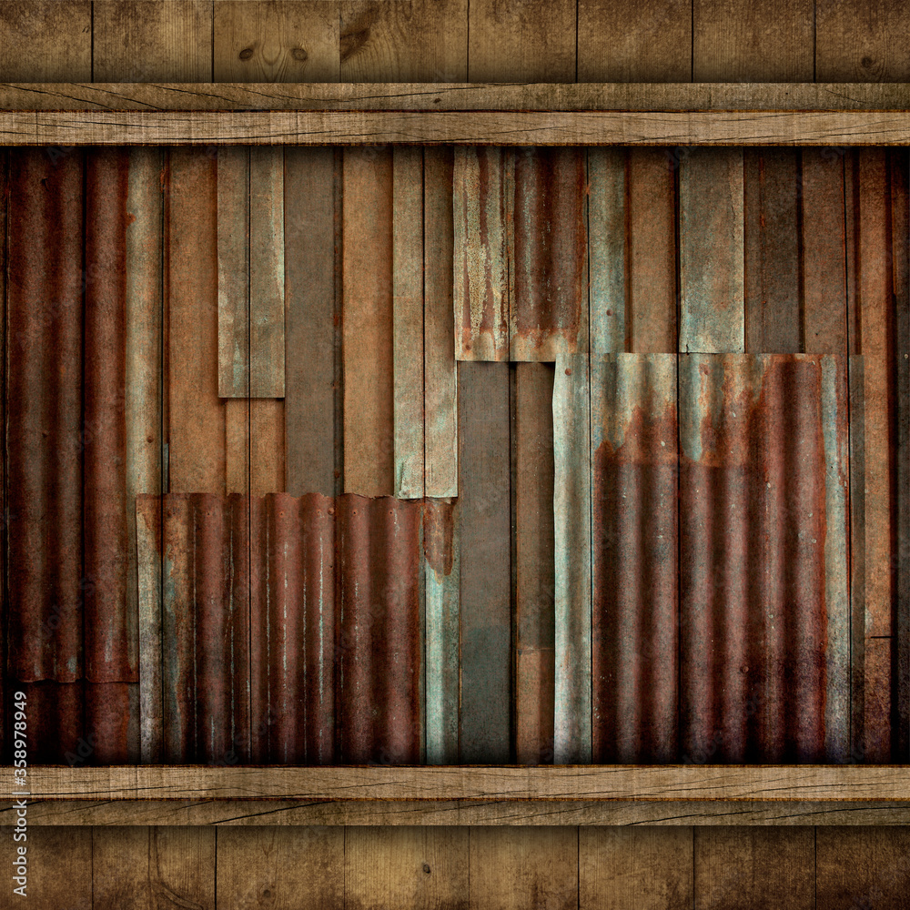 rusty texture with wooden frame rusty texture with wooden frame