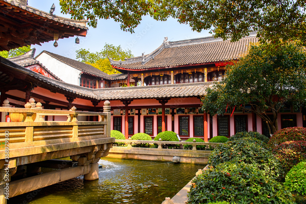 It's Garden of the Bao'en Temple complex in Suzhou, Jiangsu Province, China. One of the Buddha temples in China