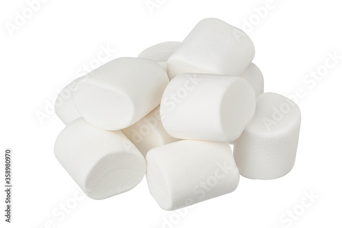 Marshmallow isolated on white background with clipping path and full depth of field