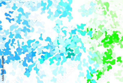 Light Blue, Green vector pattern with random forms.