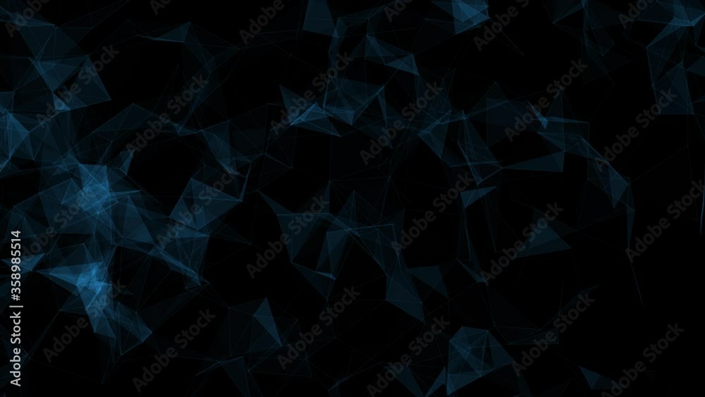 Abstract blurry triangle shapes movement on dark black copy space animation background. Abstract blurry triangle shapes movement on dark black copy space animation background.