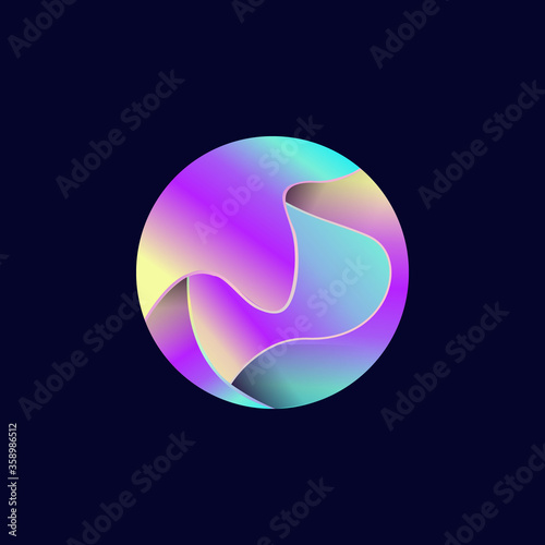 Fototapeta Naklejka Na Ścianę i Meble -  Abstract sphere logo design with gradient. 3d mark logo