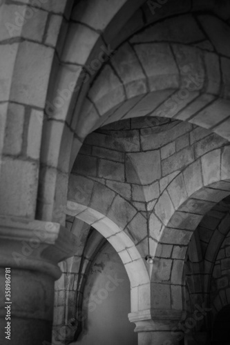 stone arches in a Gothic building
