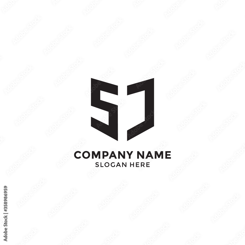Initial sj logo template design isolated white background fit for your bussiness