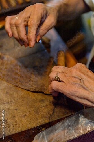 Cuban cigars manufacturing rolling process © Anton Ivanov Photo