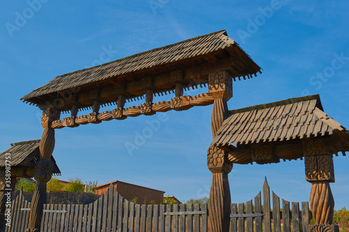 Romanian traditional wooden door