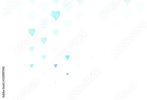 Light Multicolor vector background with hearts.