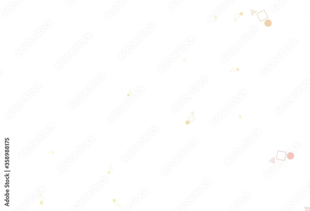 Obraz premium Light Red, Yellow vector template with crystals, circles, squares.