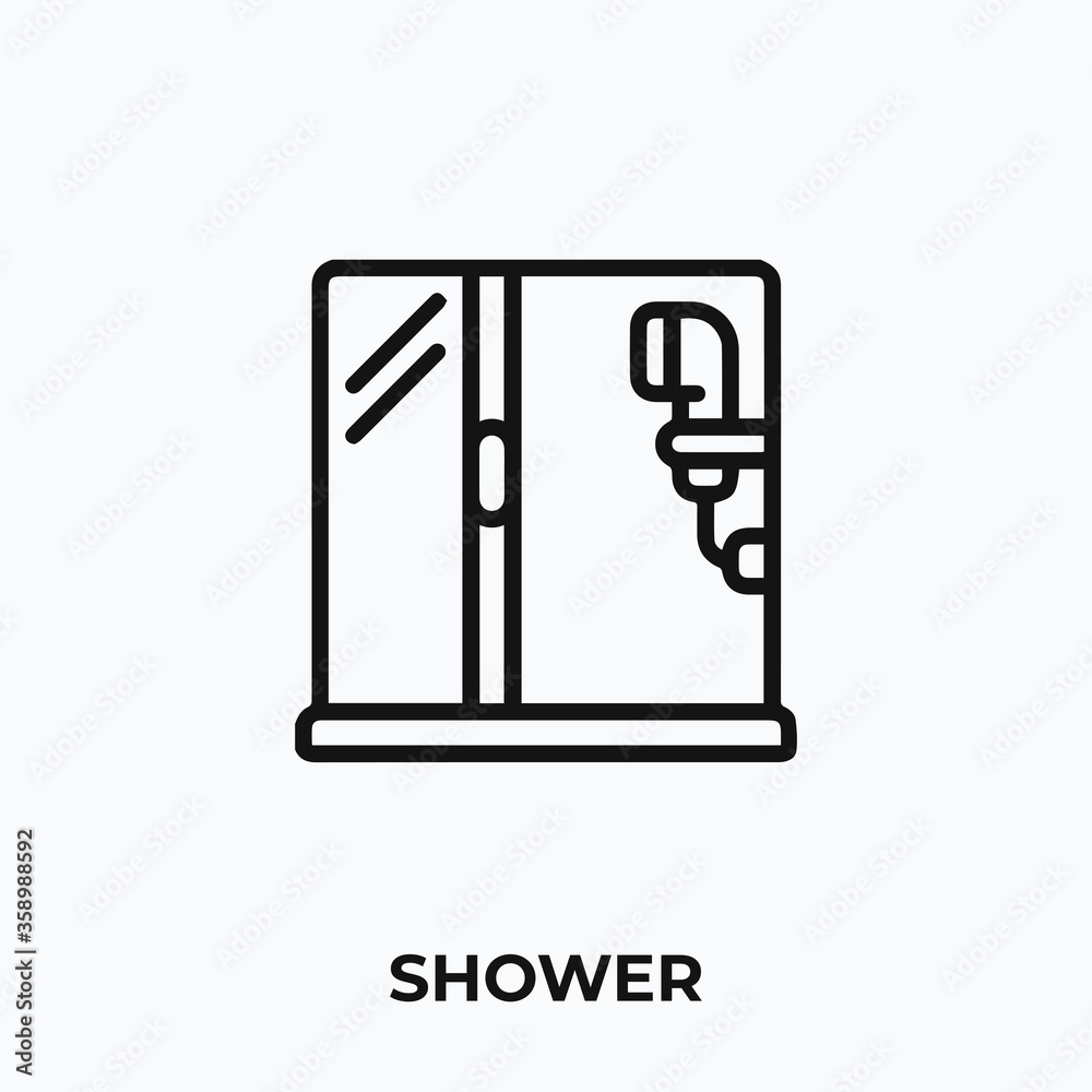 shower icon vector. shower sign symbol