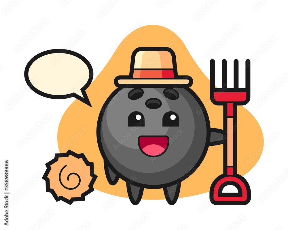 Bowling ball cartoon as a farmer Bowling ball cartoon as a farmer