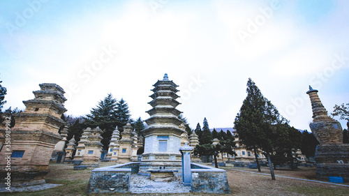 Pagoda forest in Shaolin Monastery, Shaolin Temple. Dengfeng, Zhengzhou, Henan, China