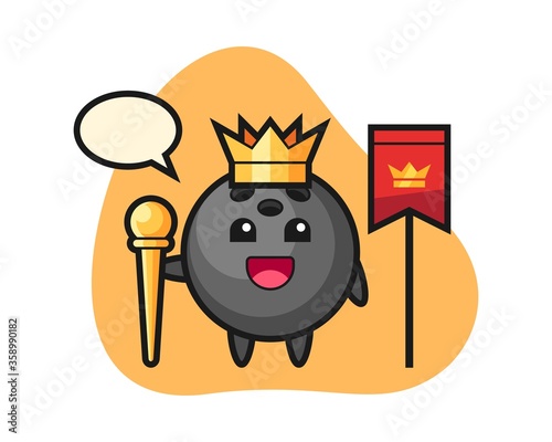 Bowling ball cartoon as a king
