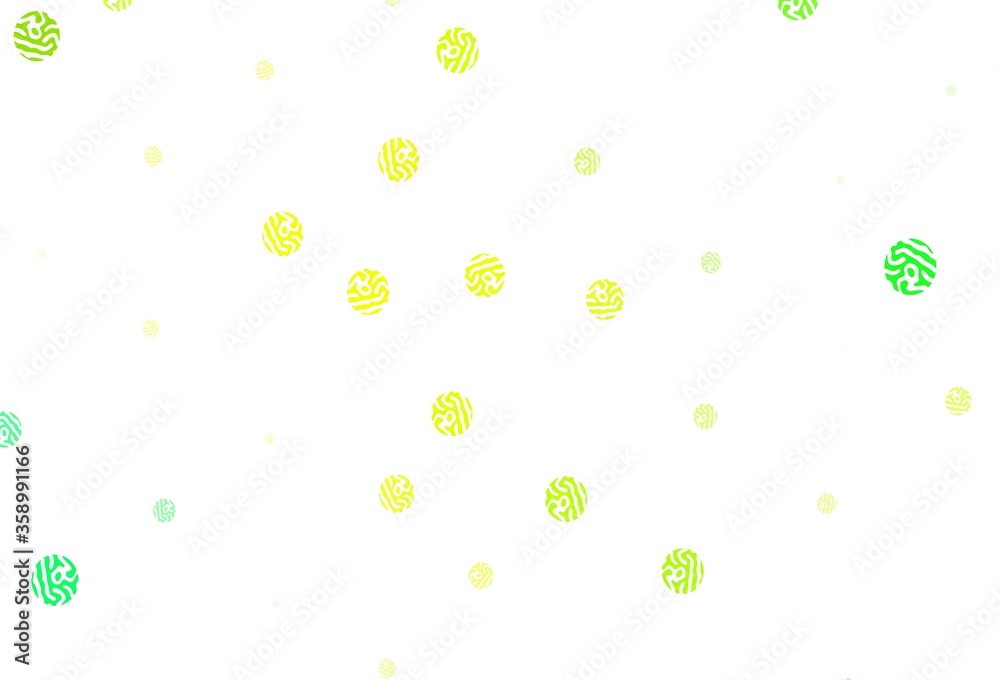 Light Green, Yellow vector template with circles.