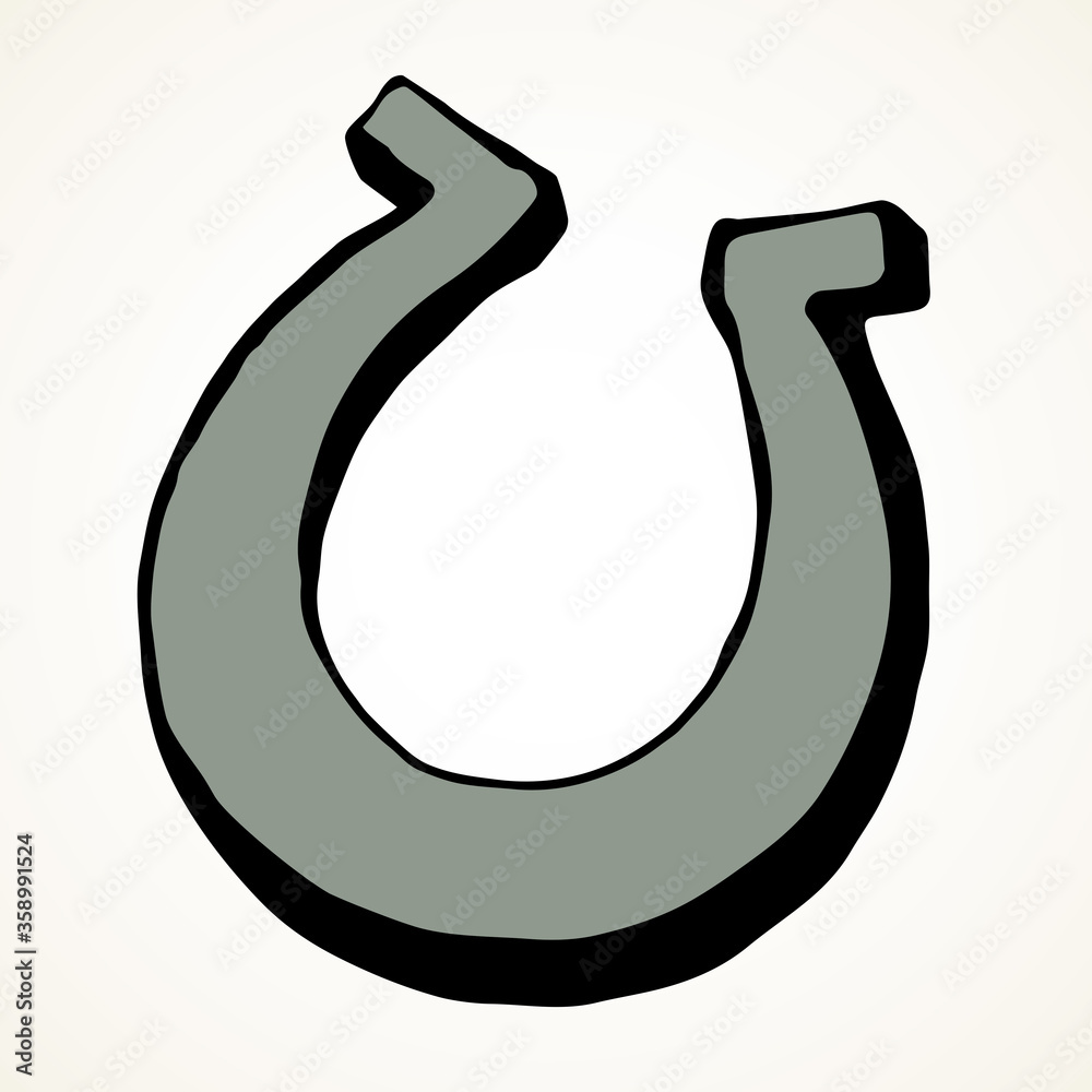 Iron horseshoe. Vector drawing icon Iron horseshoe. Vector drawing icon