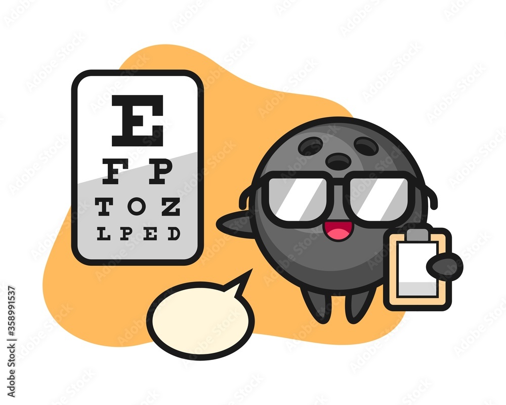 Fototapeta premium Bowling ball cartoon as a ophthalmology