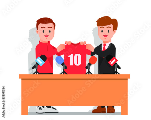 Football club held a press conference to sign new players