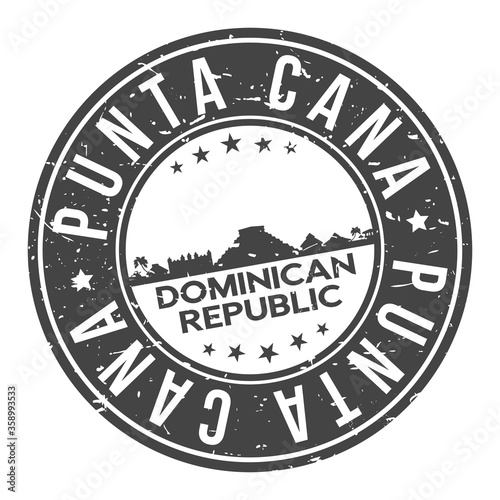Punta Cana Mexico America Stamp Logo Icon Symbol Design Skyline City