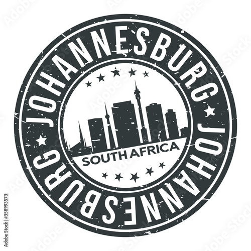 Johannesburg South Africa Stamp Logo Icon Symbol Design Skyline City