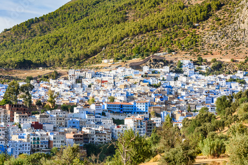 It's Panorama of Chefchaouen, Morocco. Town famous by the blue painted walls of the houses © Anton Ivanov Photo