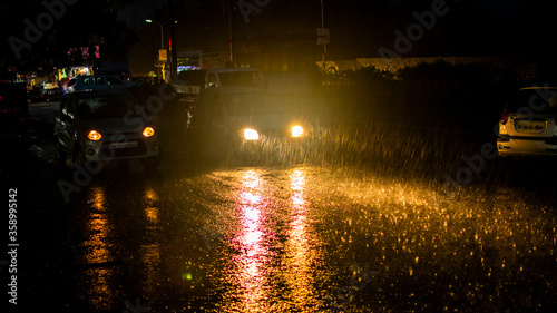 Pree Monsoon Shower night time india bhopal photo