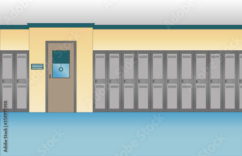 School corridor with lockers