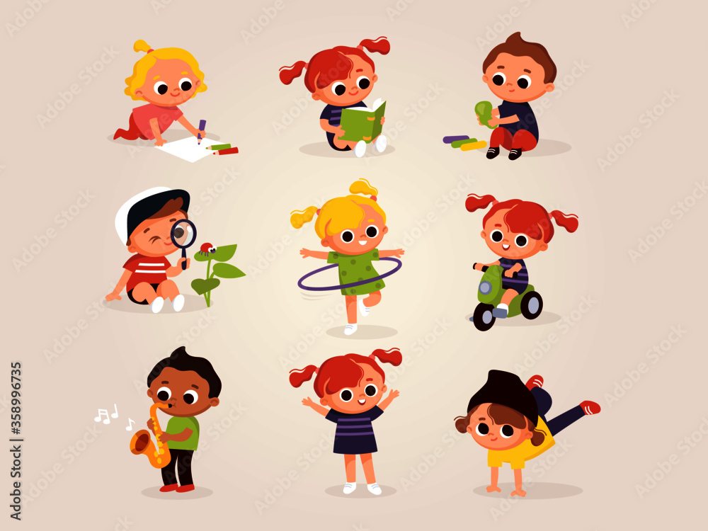 Obraz premium Children's activities. Kids at the art classes.
