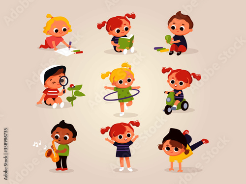 Children's activities. Kids at the art classes.