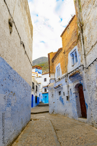 It's Blue walls of the houses of Chefchaouen, Morocco.