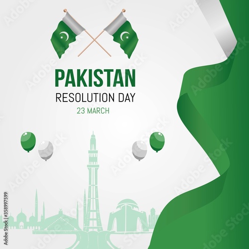Pakistan Resolution Day Vector Illustration