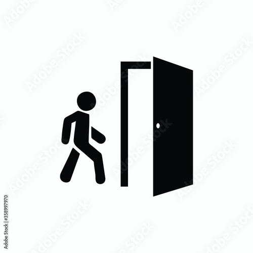 exit sign icon vector