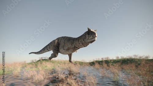 3d rendering of the carnotaurus predator dinosaur photo