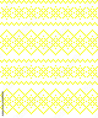 Yellow Christmas fair isle pattern background for fashion textiles, knitwear and graphics