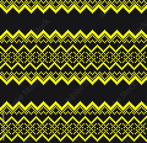 Yellow Christmas fair isle pattern background for fashion textiles, knitwear and graphics