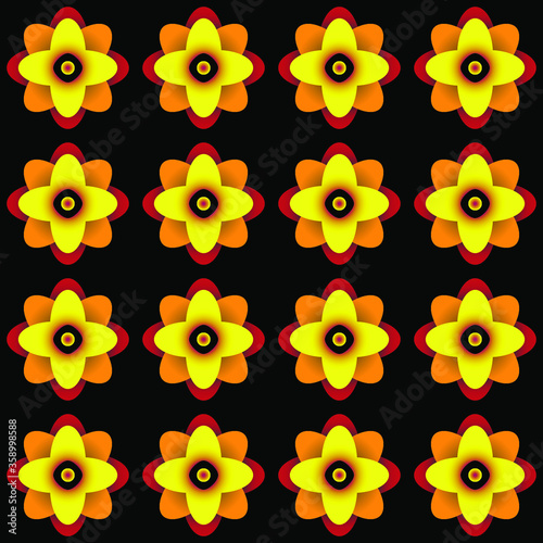 seamless pattern with simple yellow flowers