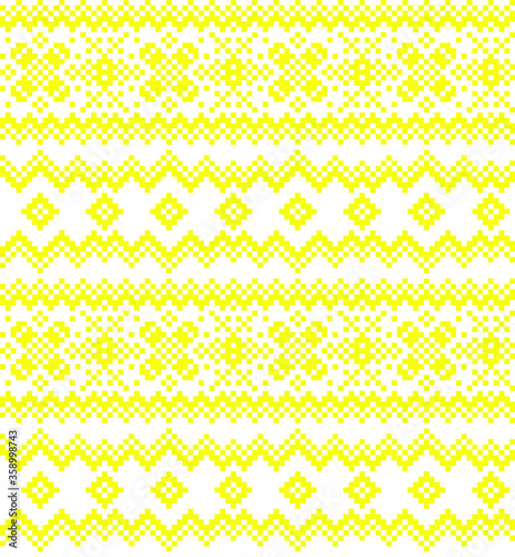 Yellow Christmas fair isle pattern background for fashion textiles, knitwear and graphics