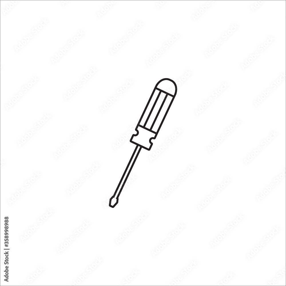 Screw driver line icon vector Screw driver line icon vector