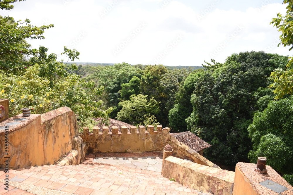 Colonial monument overlooking the forest Colonial monument overlooking the forest