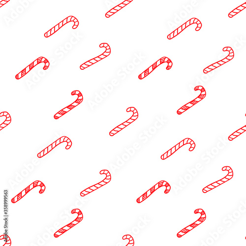 Candy Canes Christmas Vector Pattern