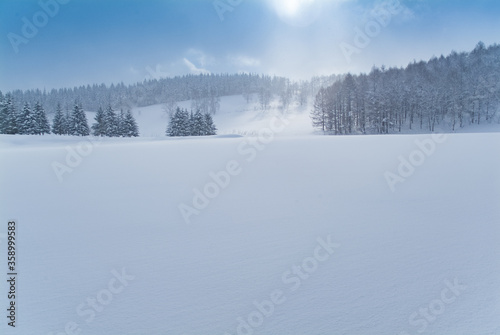 青空と雪原