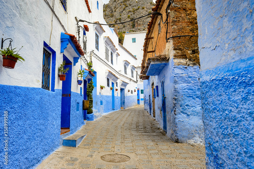 It's Blue walls street of Chefchaouen, Morocco. © Anton Ivanov Photo