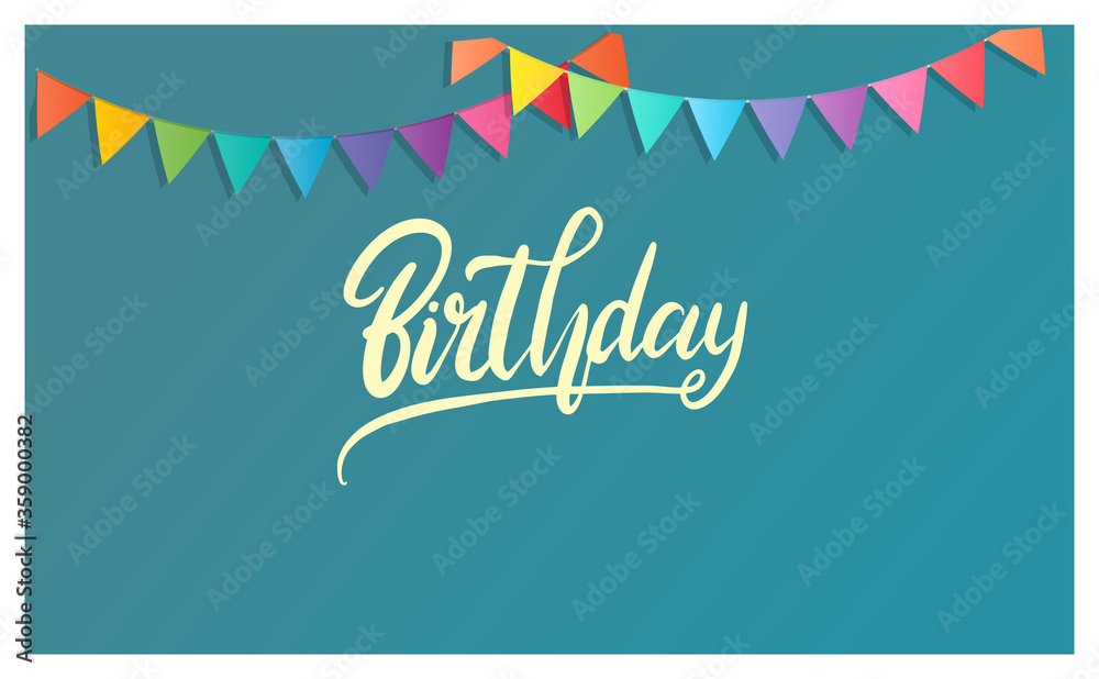 Happy Birthday typography vector design for greeting cards and poster with balloon, confetti and gift box, design template for birthday celebration.