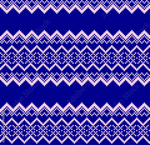 Pink Navy Christmas fair isle pattern background for fashion textiles, knitwear and graphics