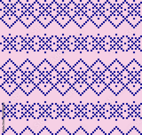 Pink Navy Christmas fair isle pattern background for fashion textiles, knitwear and graphics