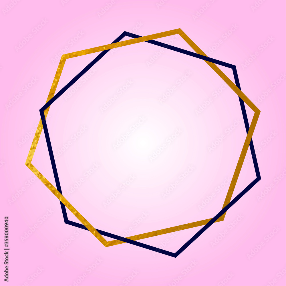 geometric illustration with blue and gold hexagons. frame for greeting card geometric illustration with blue and gold hexagons. frame for greeting card