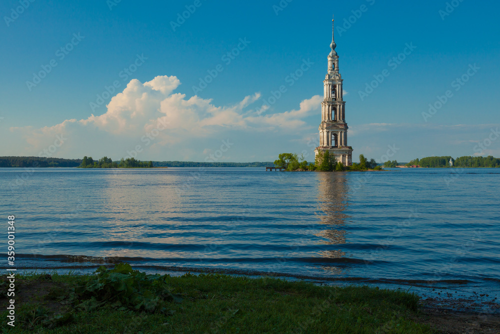 Kalyazin flooded bell tower. Monument of history and architecture on the artificial island of the Uglich reservoir near the city of Kalyazin (Russia) Kalyazin flooded bell tower. Monument of history and architecture on the artificial island of the Uglich reservoir near the city of Kalyazin (Russia)