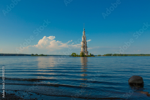 Kalyazin flooded bell tower. Monument of history and architecture near the city of Kalyazin (Russia)